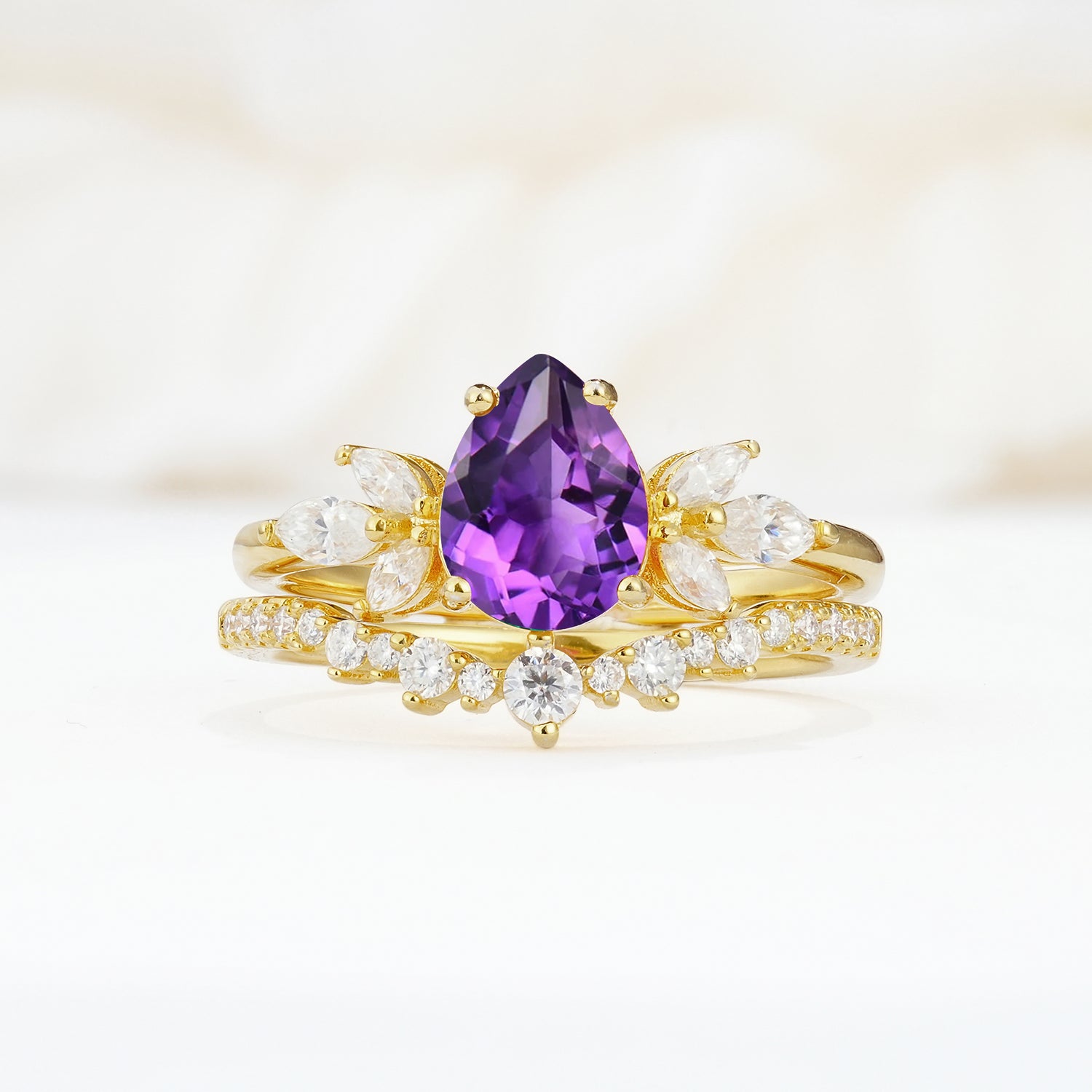 SR17165 Amethyst Ring - Yellow-Gold