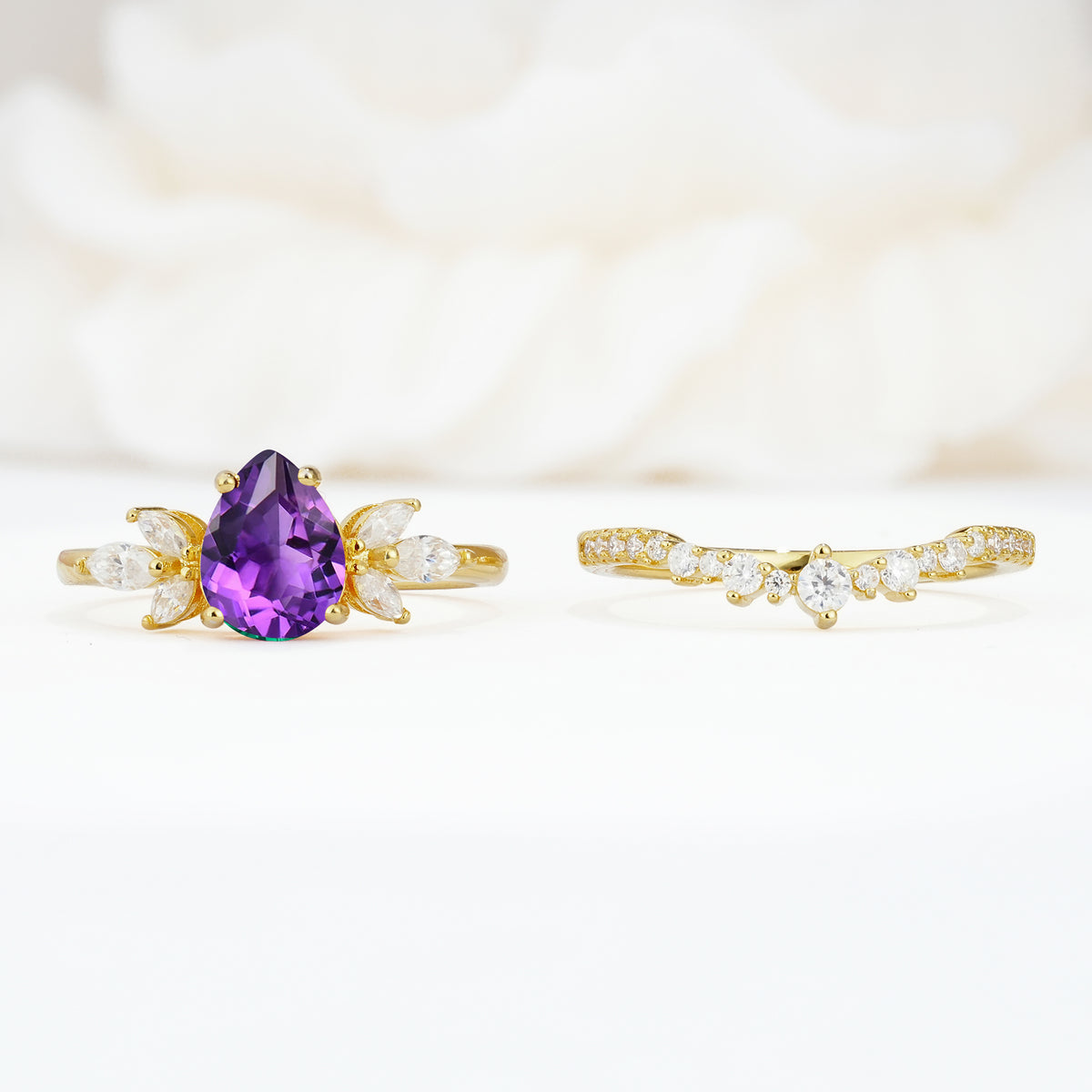SR17165 Amethyst Ring - White-Gold