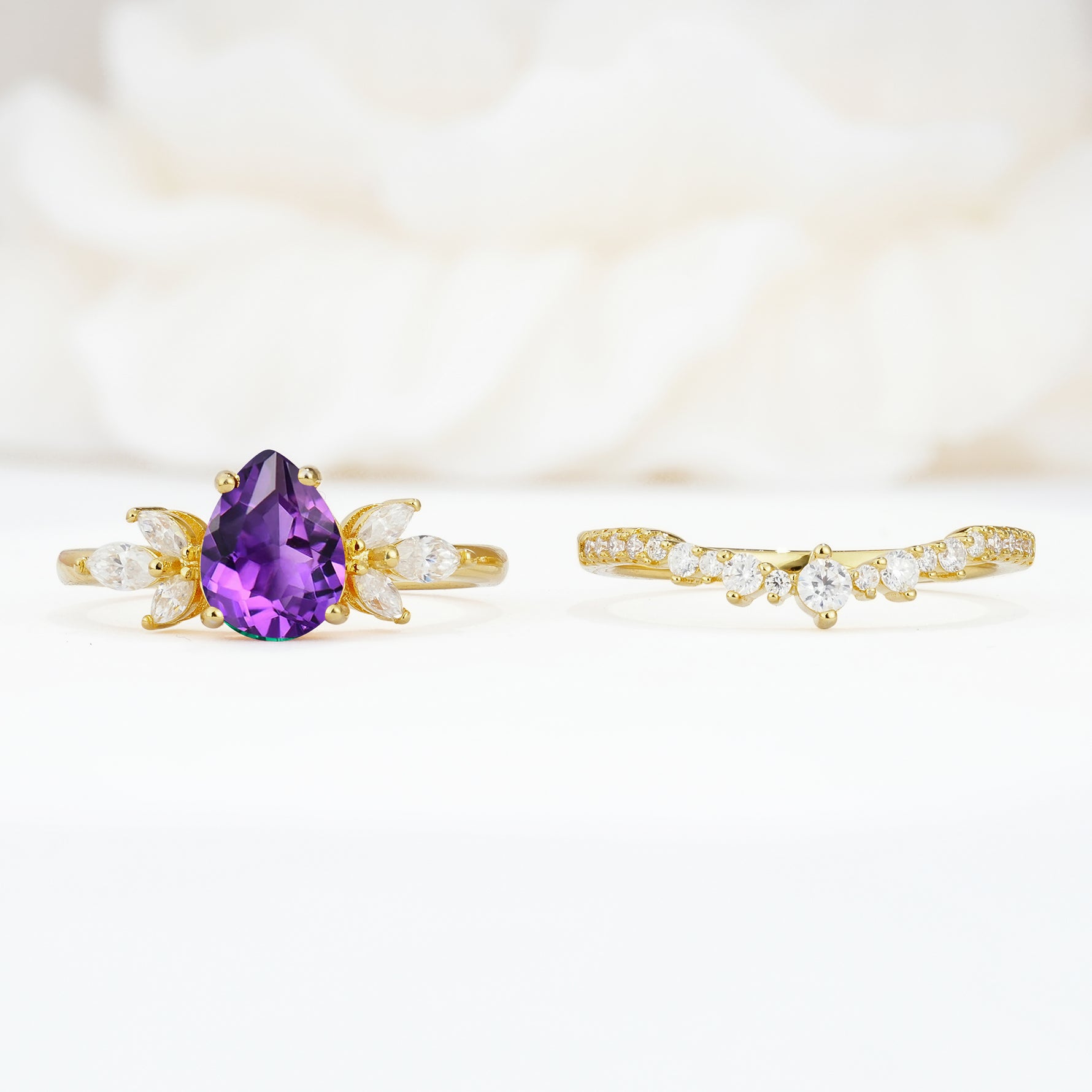 SR17165 Amethyst Ring - White-Gold