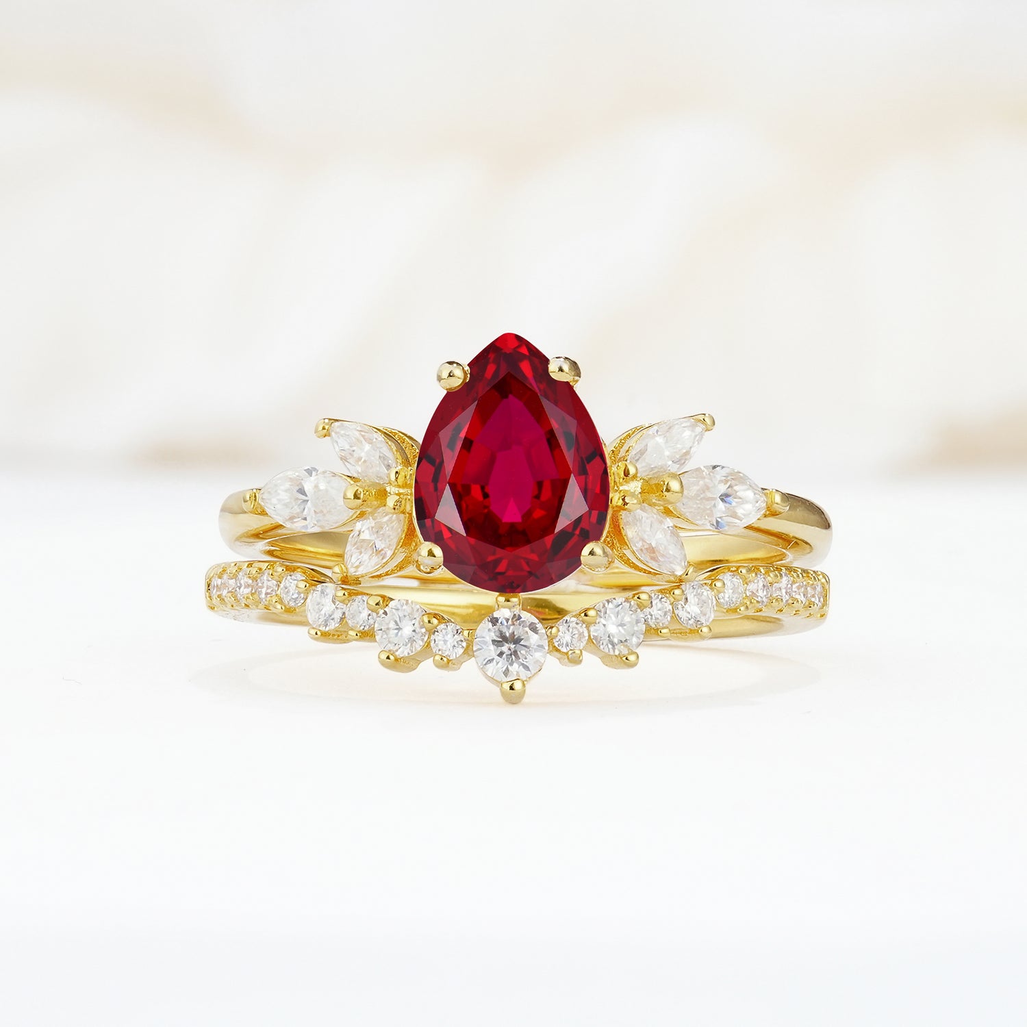 SR17165 Ruby Ring - Yellow-Gold