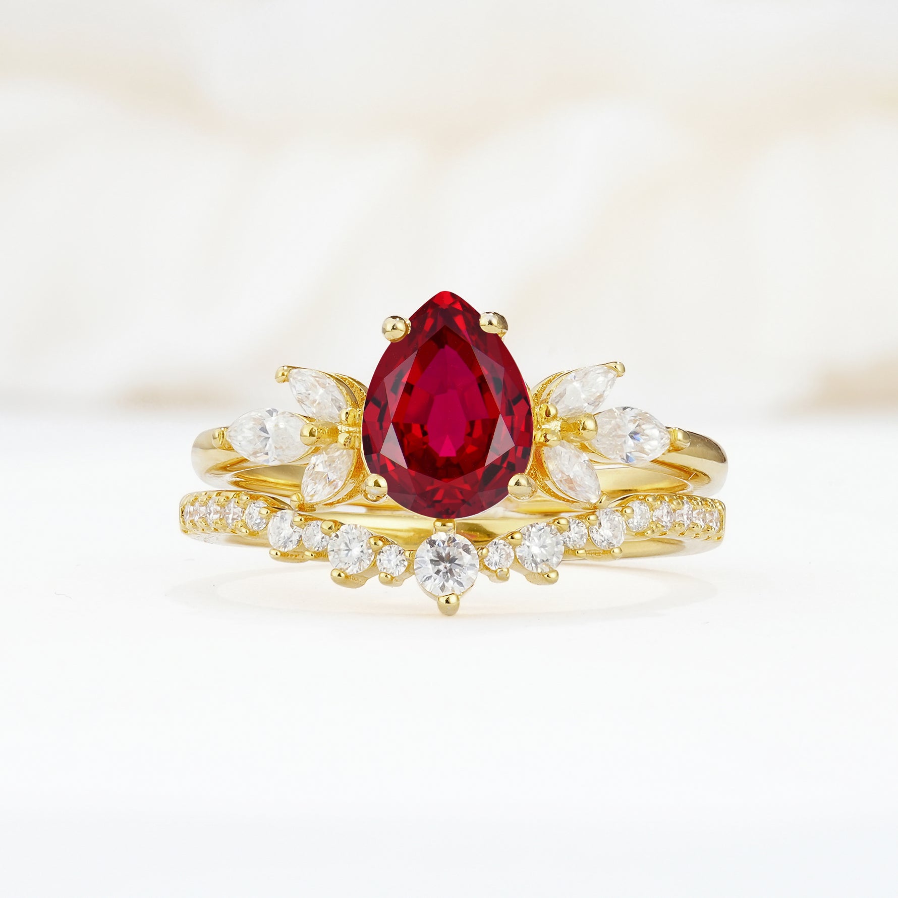 SR17165 Ruby Ring - Yellow-Gold