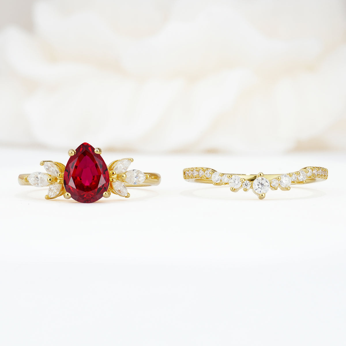 SR17165 Ruby Ring - White-Gold