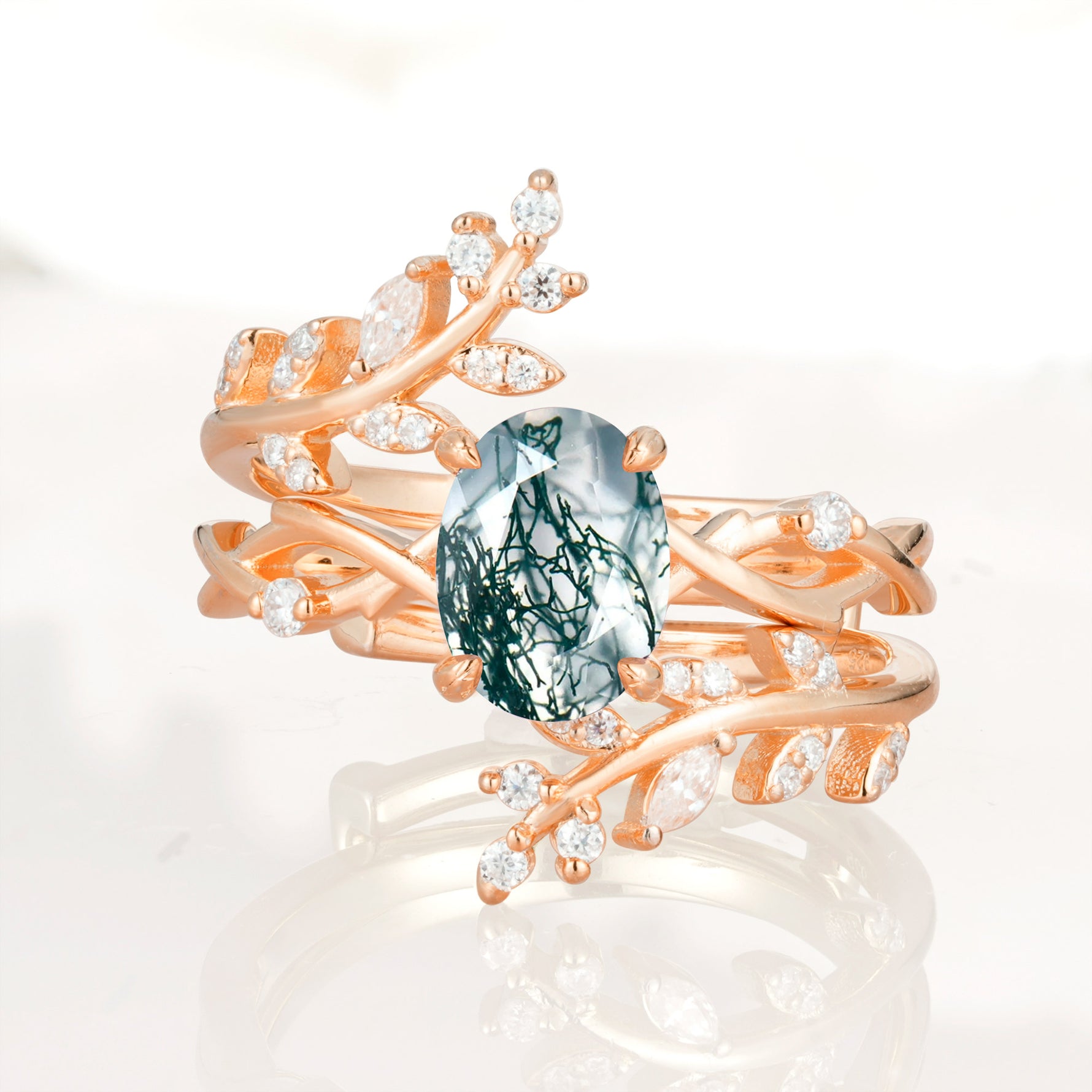SR17167 Moss Agate Ring - Additional view