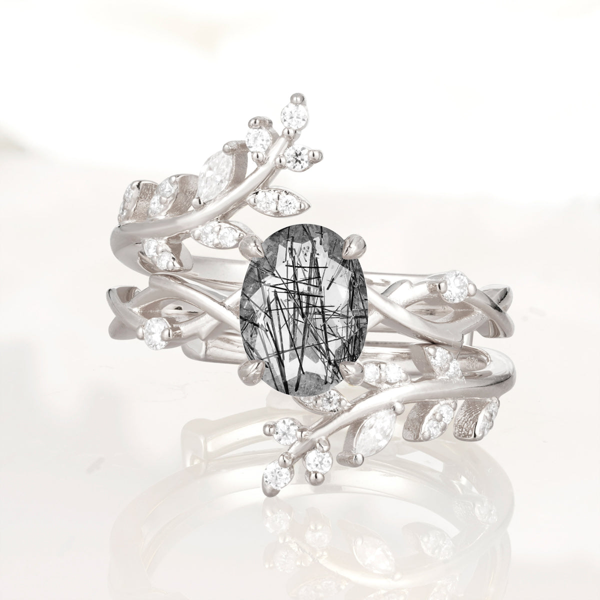 SR17167 Black Rutilated Quartz Ring - Additional view