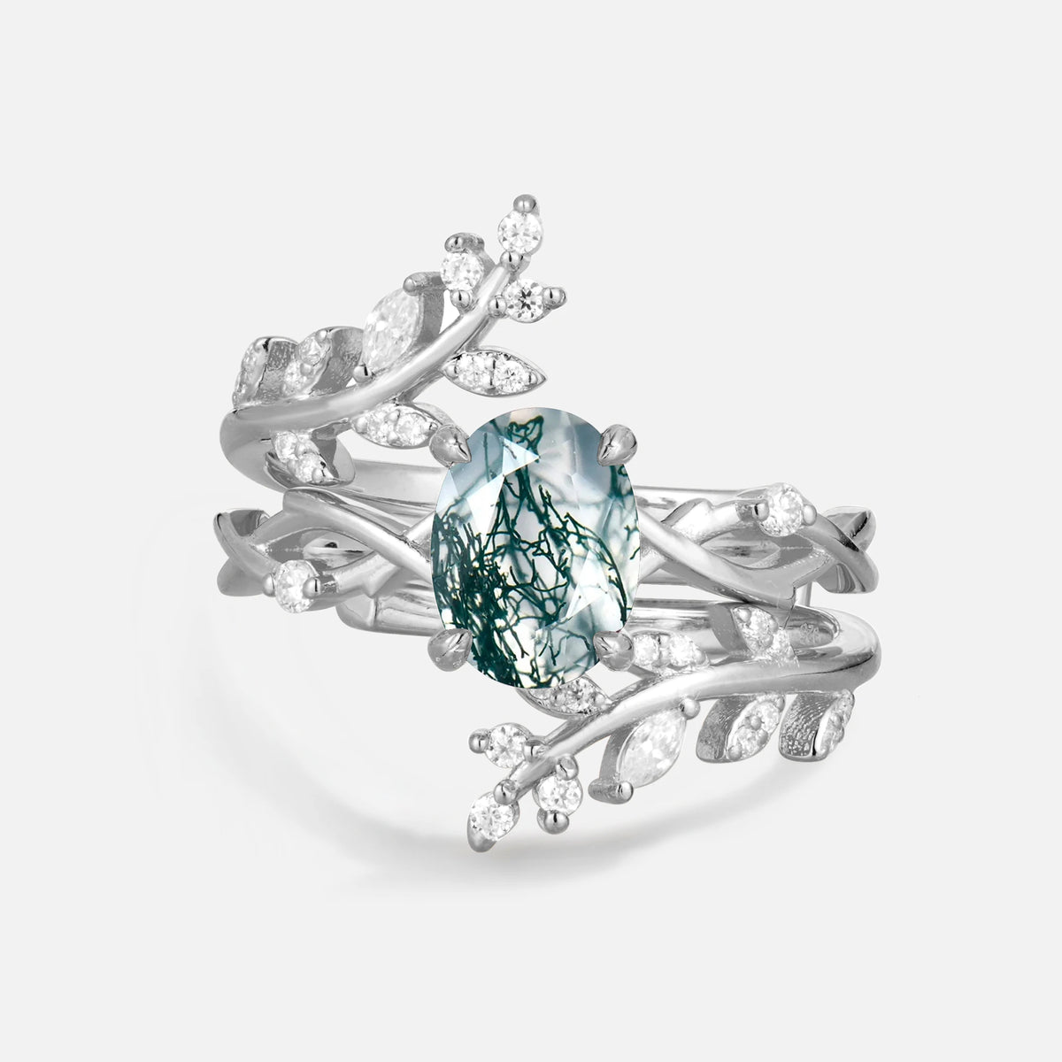 SR17167 Moss Agate Ring - Additional view