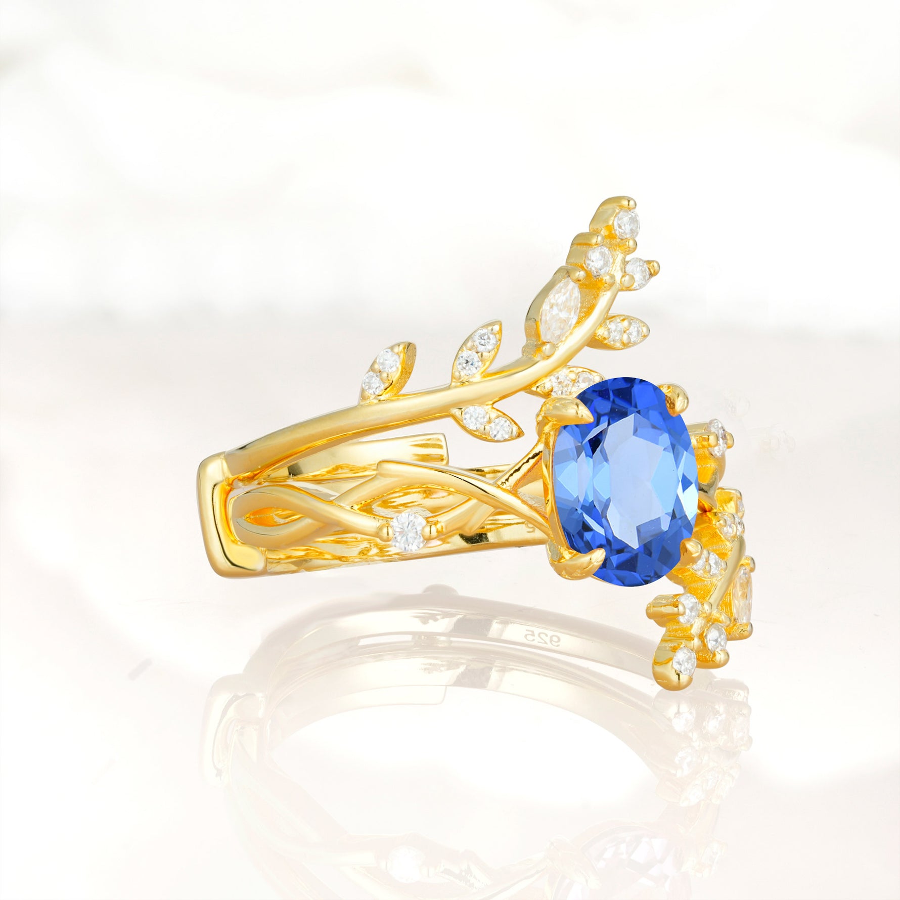 SR17167 Sapphire Ring - White-Gold
