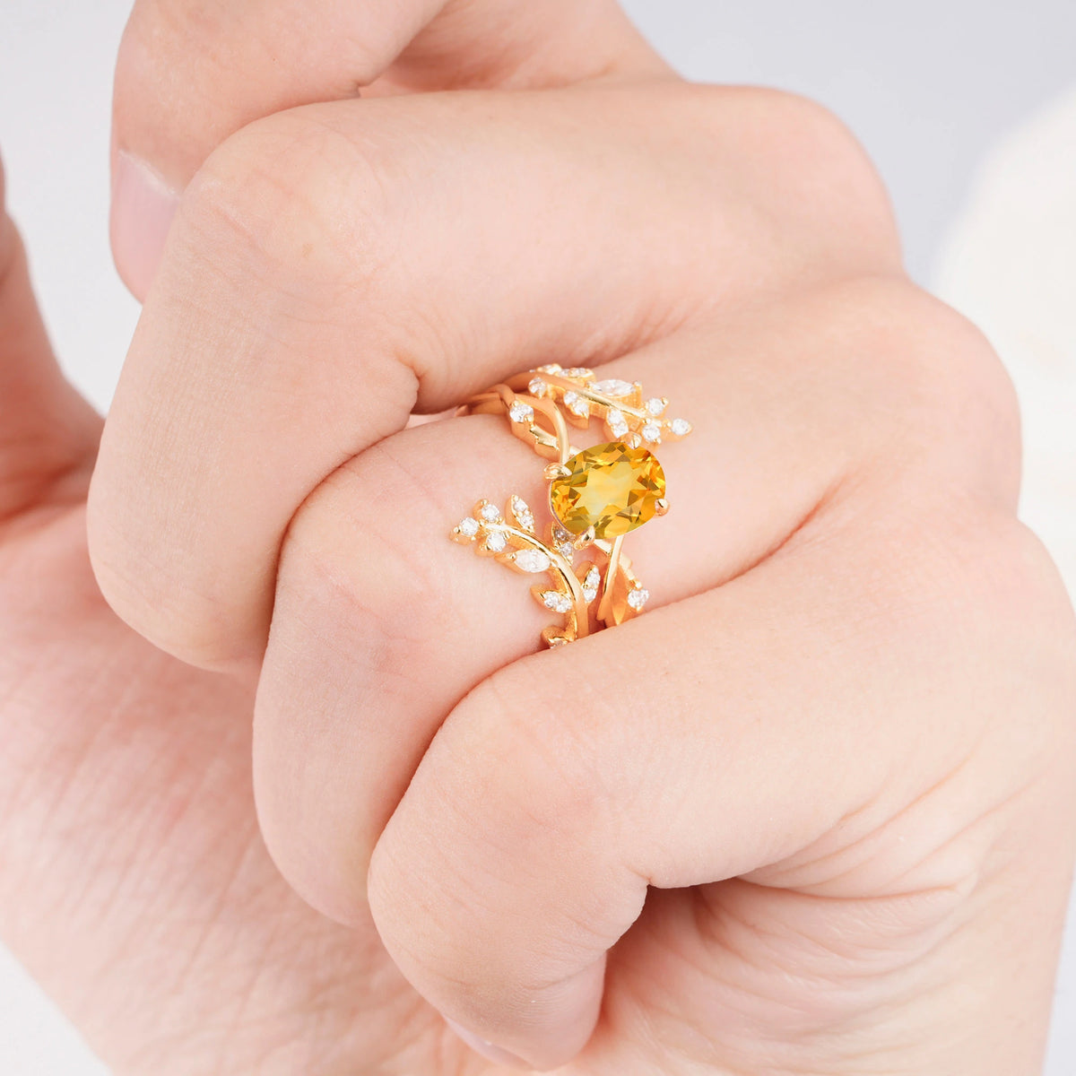 SR17167 Citrine Ring - Rose-Gold