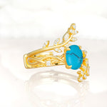 SR17167 Turquoise Ring - White-Gold
