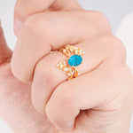 SR17167 Turquoise Ring - Rose-Gold
