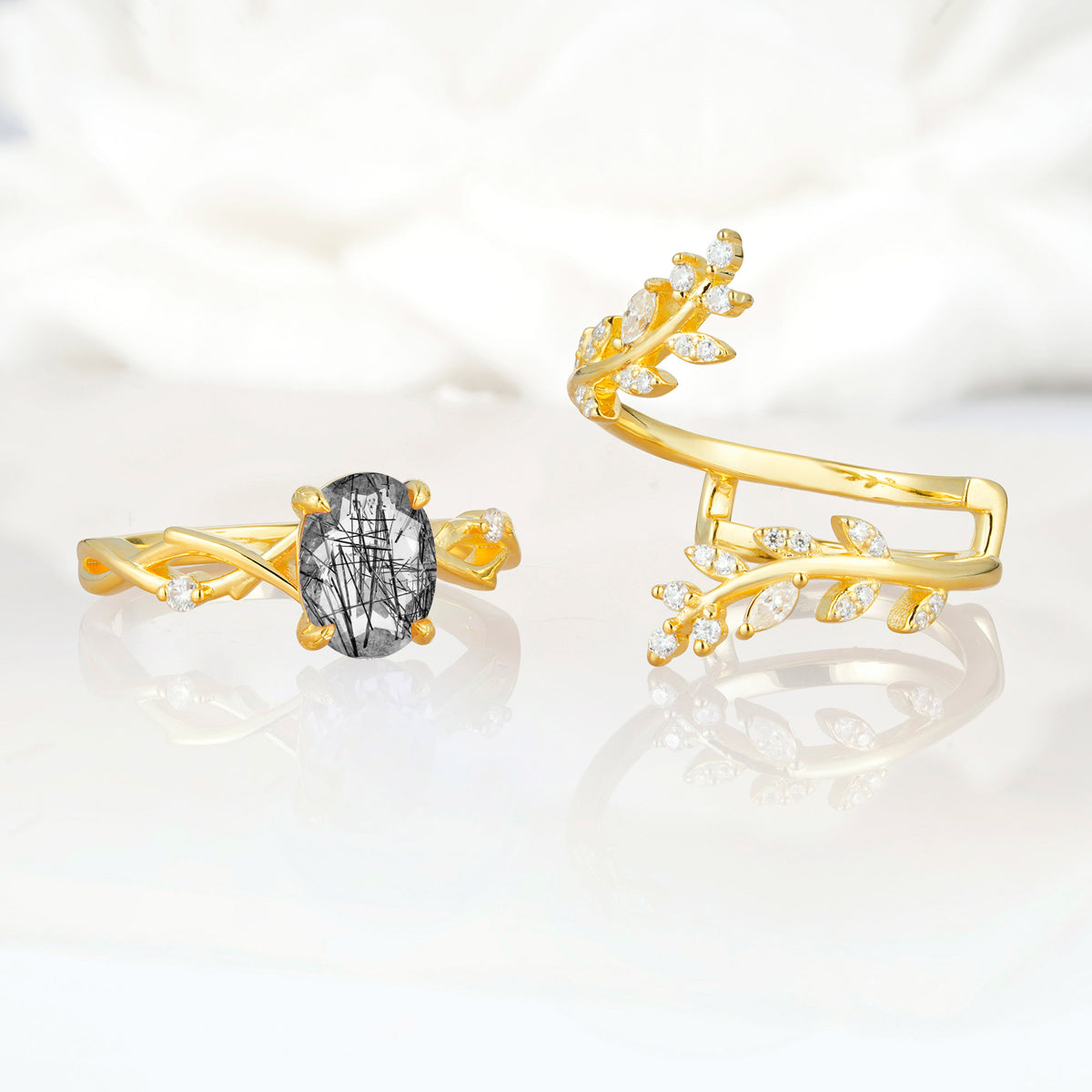 SR17167 Black Rutilated Quartz Ring - Additional view