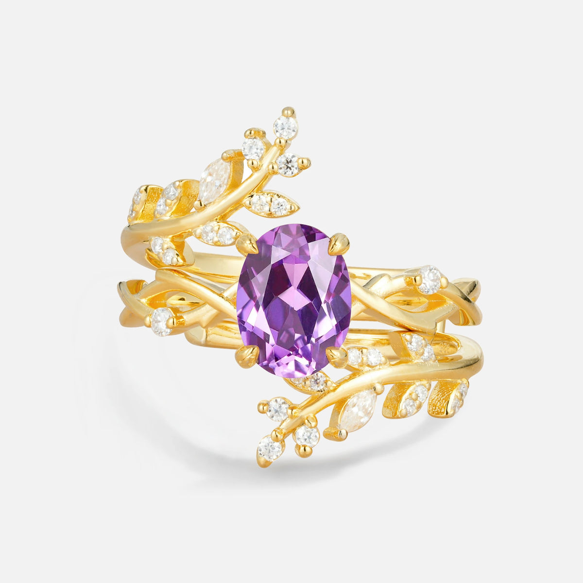 SR17167 Amethyst Ring - Yellow-Gold