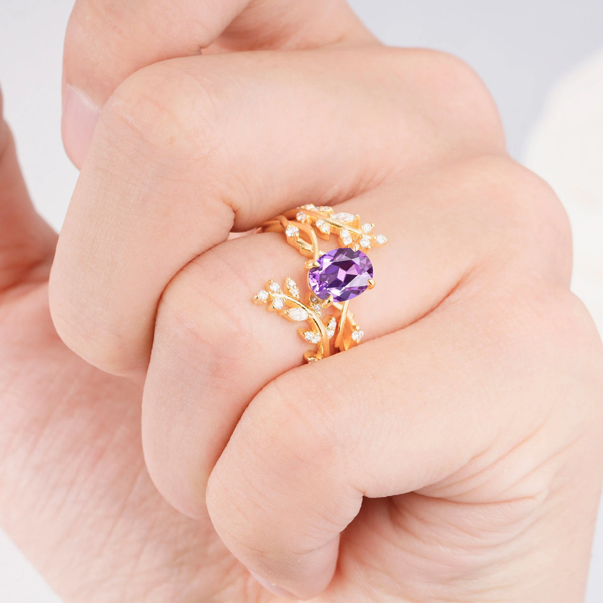 SR17167 Amethyst Ring - Rose-Gold