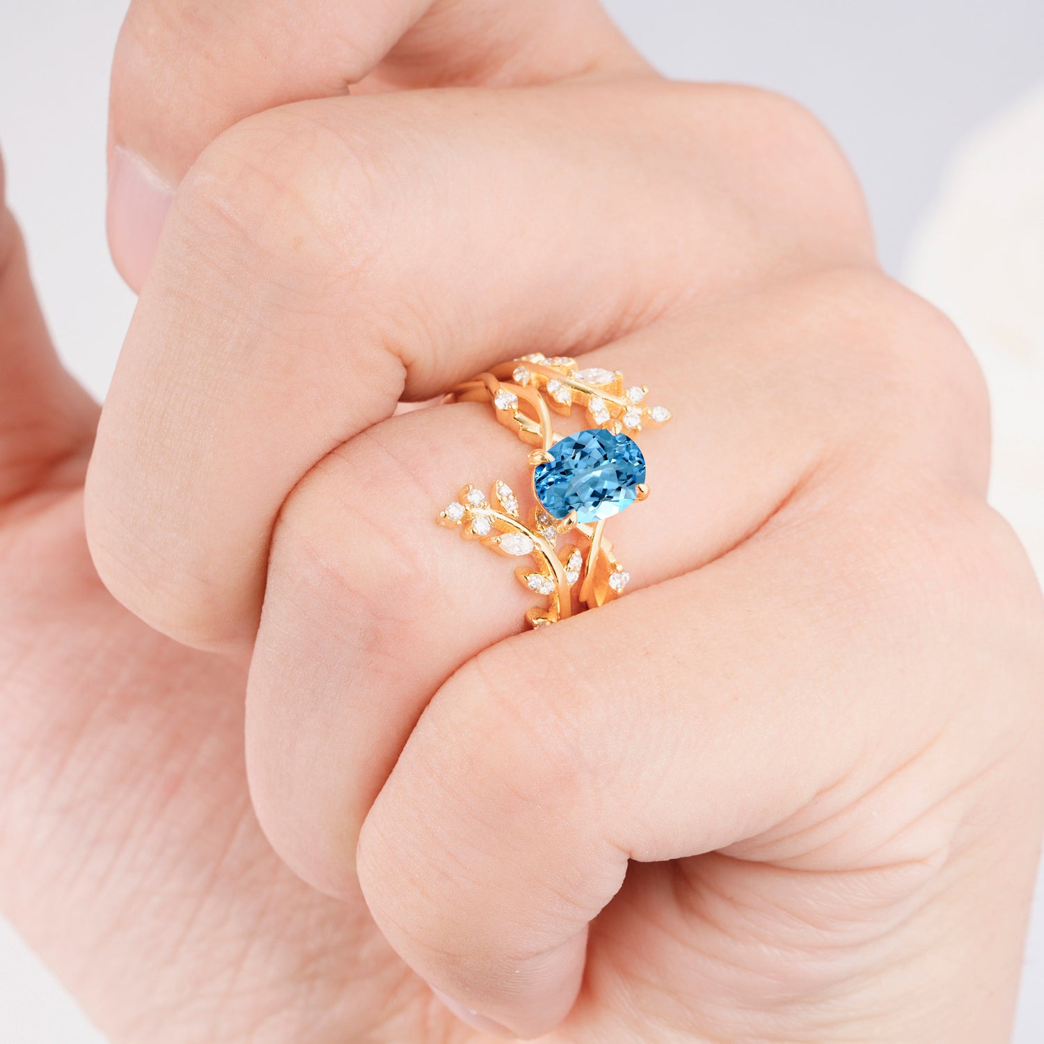 SR17167 Aquamarine Ring - Rose-Gold