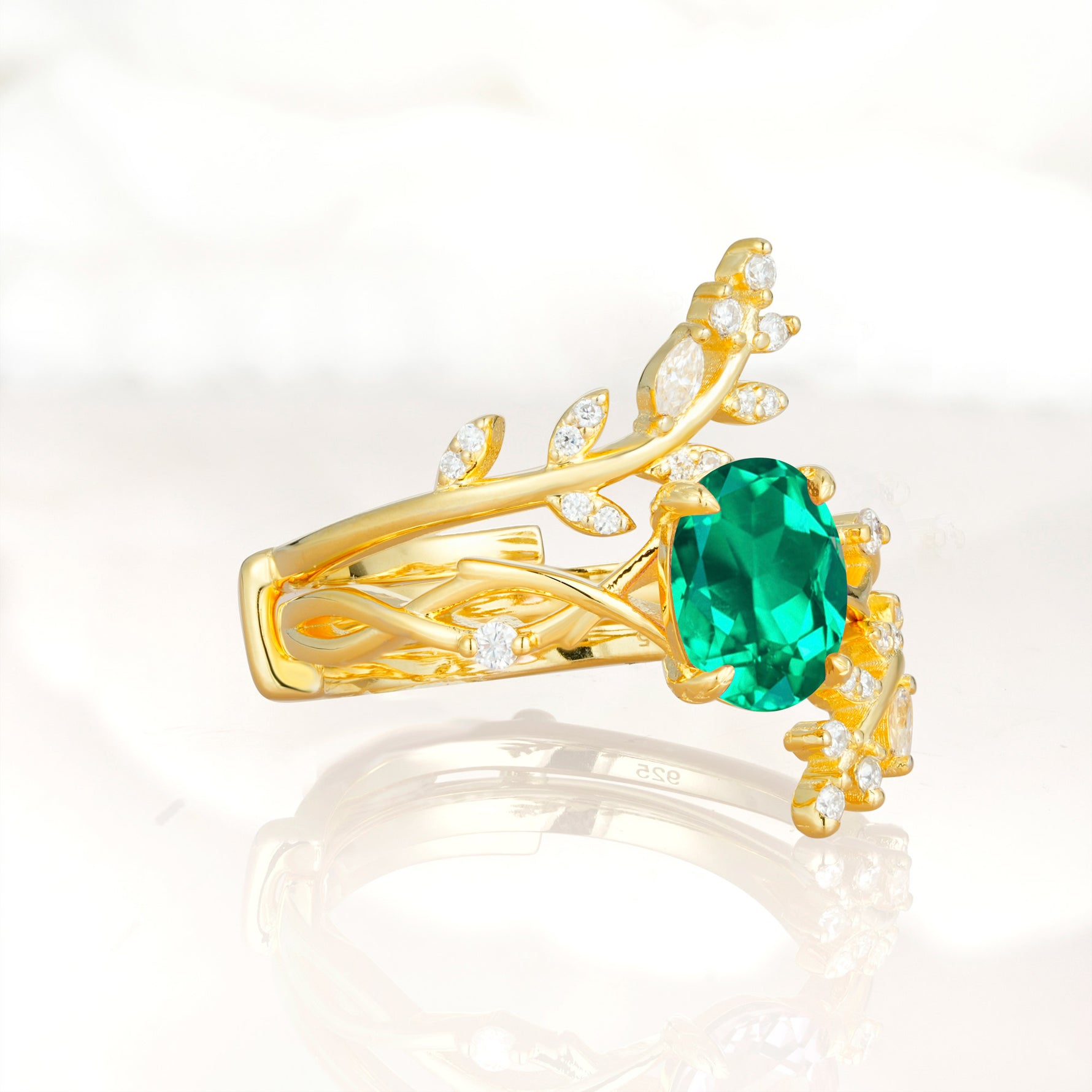 SR17167 Emerald Ring - White-Gold