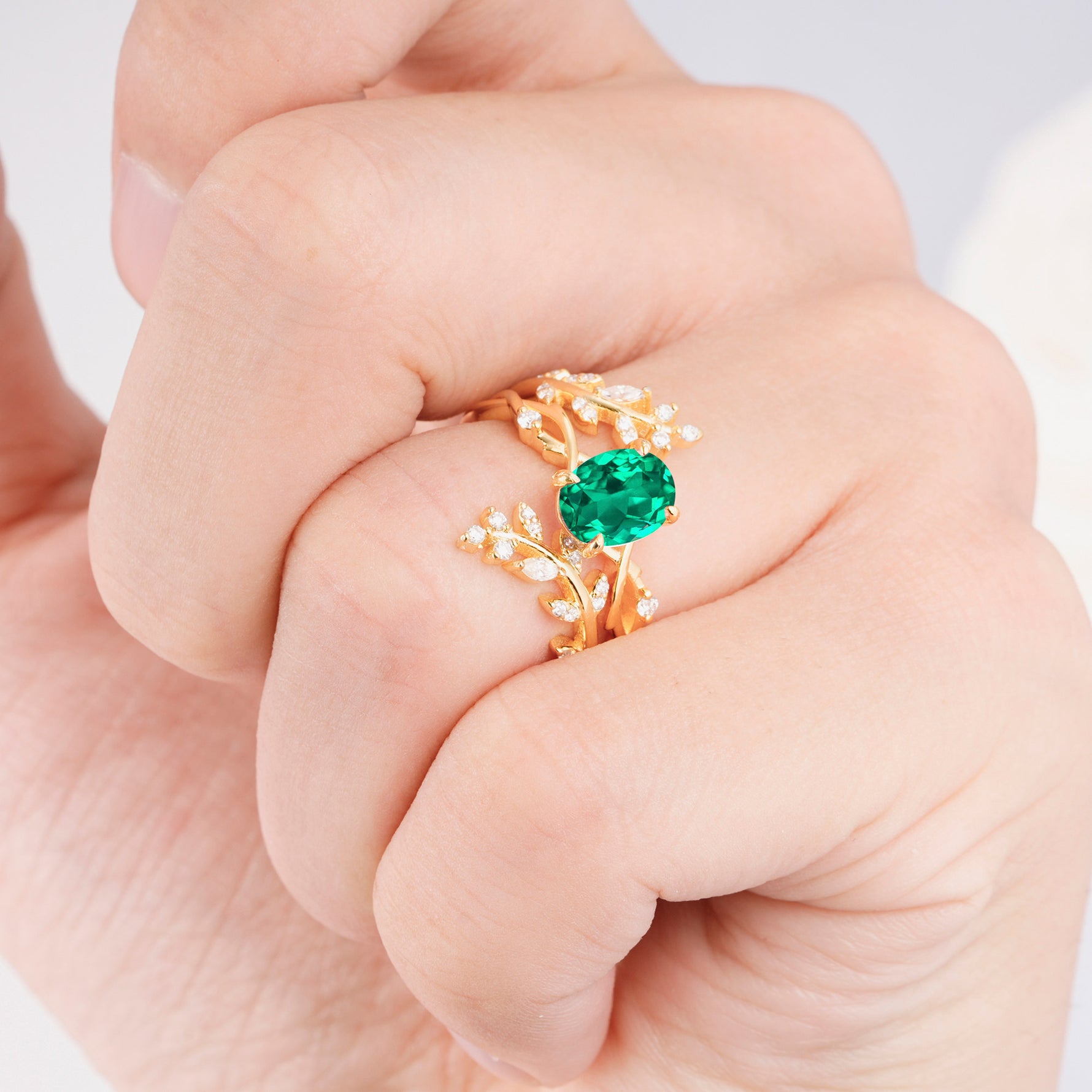 SR17167 Emerald Ring - Rose-Gold