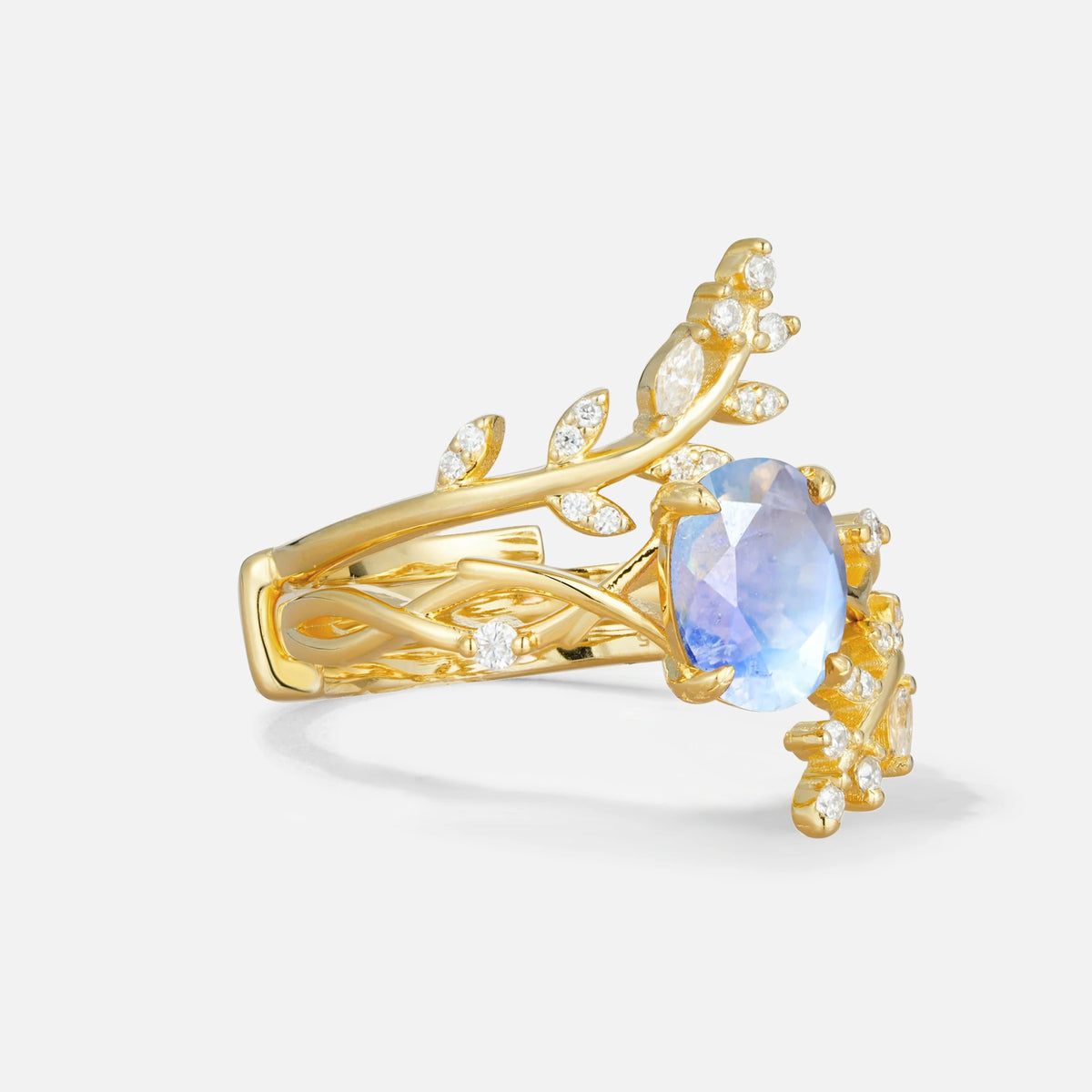 SR17167 Moonstone Ring - White-Gold