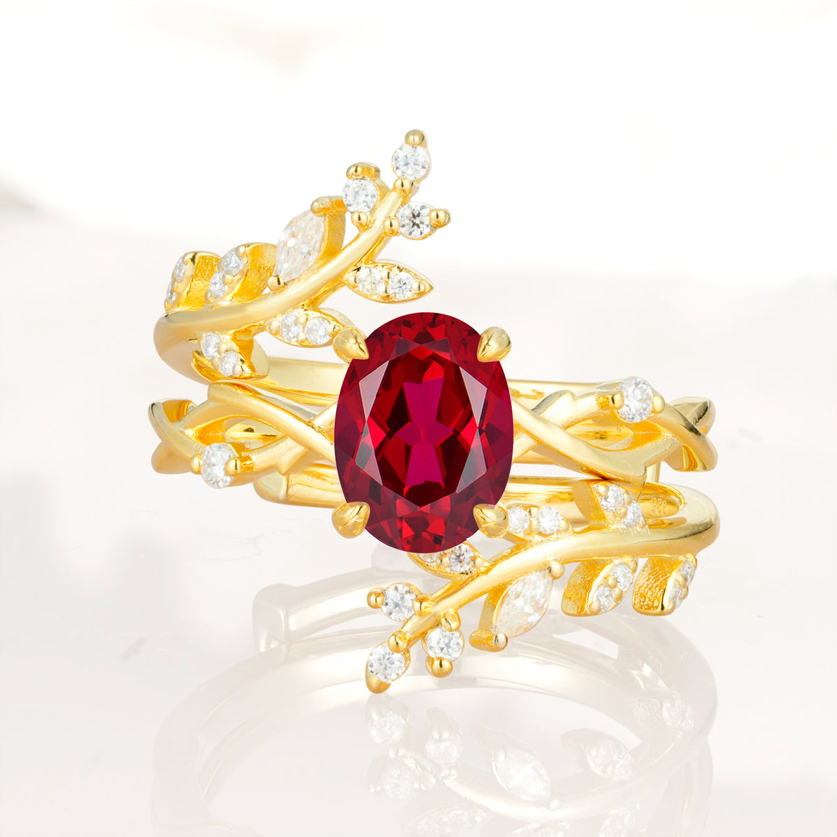 SR17167 Ruby Ring - Yellow-Gold