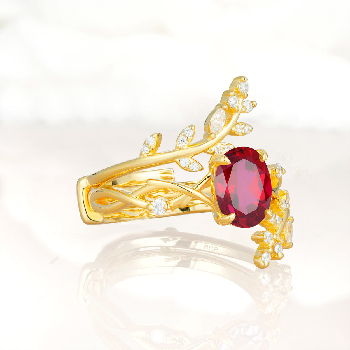 SR17167 Ruby Ring - White-Gold