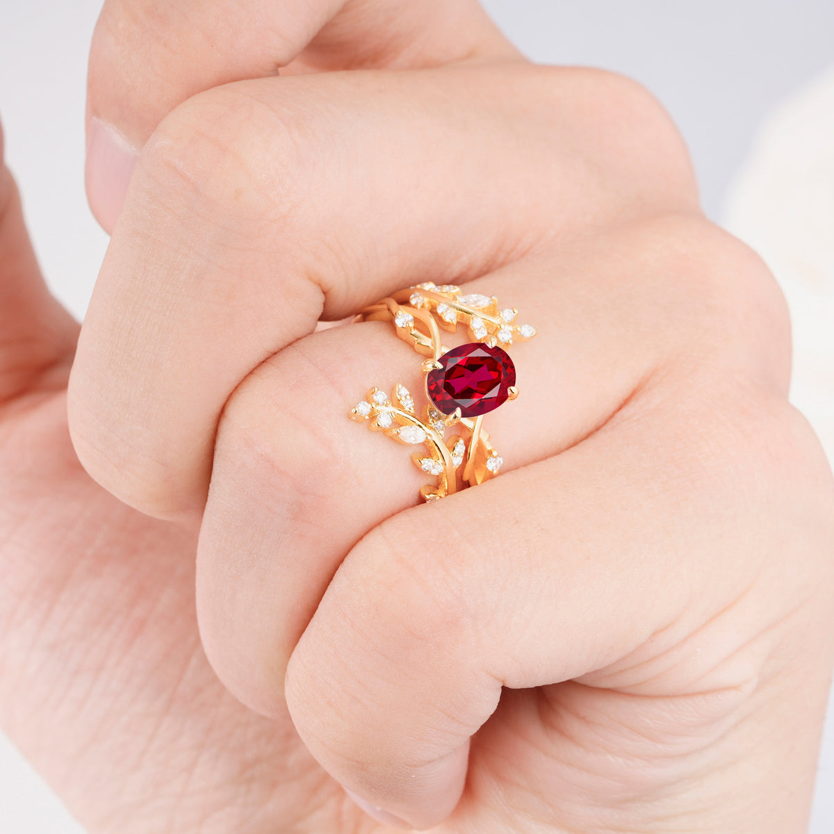 SR17167 Ruby Ring - Rose-Gold