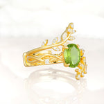 SR17167 Peridot Ring - White-Gold