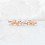 Nature-Inspired Marquise Cut Moissanite Leaf Stacking Band - Additional view