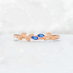 Nature-Inspired Marquise Cut Sapphire Leaf Stacking Band - Additional view
