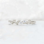 Nature-Inspired Marquise Cut Moissanite Leaf Stacking Band - Additional view