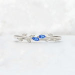 Nature-Inspired Marquise Cut Sapphire Leaf Stacking Band - Additional view