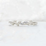 Nature-Inspired Marquise Cut Lab Diamond Leaf Stacking Band - Additional view
