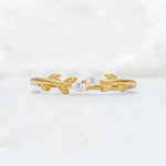 Nature-Inspired Marquise Cut Moissanite Leaf Stacking Band - Additional view