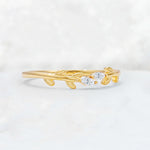 Nature-Inspired Marquise Cut Moissanite Leaf Stacking Band - Additional view