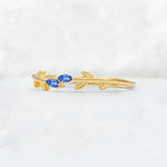Nature-Inspired Marquise Cut Sapphire Leaf Stacking Band - Additional view