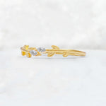 Nature-Inspired Marquise Cut Lab Diamond Leaf Stacking Band - Additional view