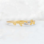 Nature-Inspired Marquise Cut Lab Diamond Leaf Stacking Band - Additional view