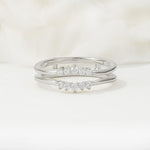 Double Band Moissanite Enhancer Guard, V-Shaped Wedding Band - Additional view
