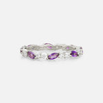 Marquise and Round Amethyst Eternity Wedding Band - Additional view