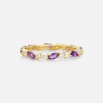 Marquise and Round Amethyst Eternity Wedding Band - Additional view