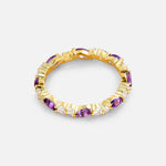 Marquise and Round Amethyst Eternity Wedding Band - Additional view