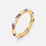 Marquise and Round Amethyst Eternity Wedding Band - Additional view