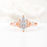 Classic Marquise Cut Side Accent Twisted Shank Moissanite Engagement Ring - Additional view