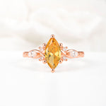 Classic Marquise Cut Side Accent Twisted Shank Citrine Engagement Ring - Additional view