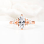 Classic Marquise Cut Side Accent Twisted Shank Lab Diamond Engagement Ring - Additional view