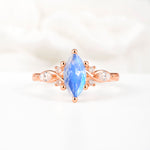 Classic Marquise Cut Side Accent Twisted Shank Moonstone Engagement Ring - Additional view
