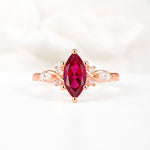 Classic Marquise Cut Side Accent Twisted Shank Ruby Engagement Ring - Additional view
