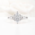 Classic Marquise Cut Side Accent Twisted Shank Moissanite Engagement Ring - Additional view