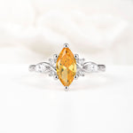 Classic Marquise Cut Side Accent Twisted Shank Citrine Engagement Ring - Additional view