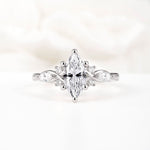 Classic Marquise Cut Side Accent Twisted Shank Lab Diamond Engagement Ring - Additional view