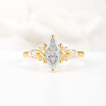 Classic Marquise Cut Side Accent Twisted Shank Moissanite Engagement Ring - Additional view