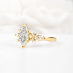 Classic Marquise Cut Side Accent Twisted Shank Moissanite Engagement Ring - Additional view