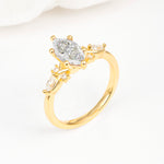 Classic Marquise Cut Side Accent Twisted Shank Moissanite Engagement Ring - Additional view